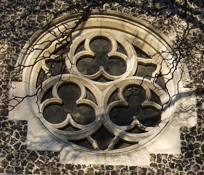 Church Window above 3 in a row Copenhagen